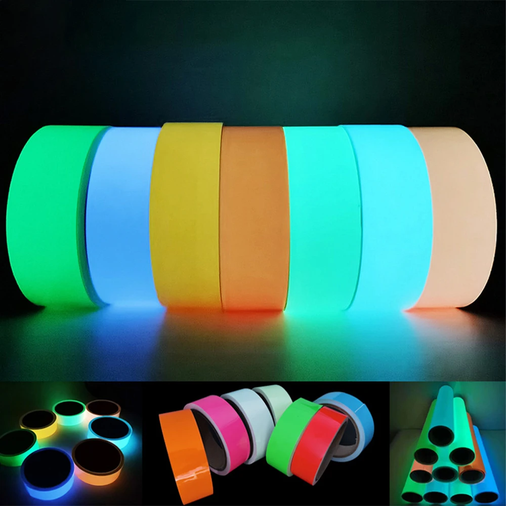 5M Waterproof Luminous Tape Fluorescent Self-adhesive Sticker Tape For Indoor Outdoor Marking Steps Exit Home Safety Decoration