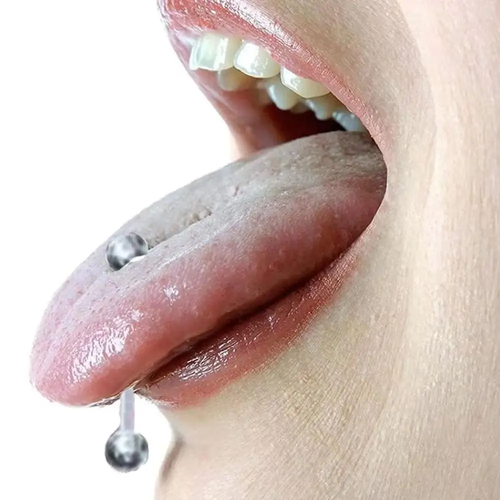 4/30pcs Set Clear Tongue Piercing Retainer Set Stainless Steel Replace Ball Nipple Belly Ear Piercing Jewelry for Work Surgery