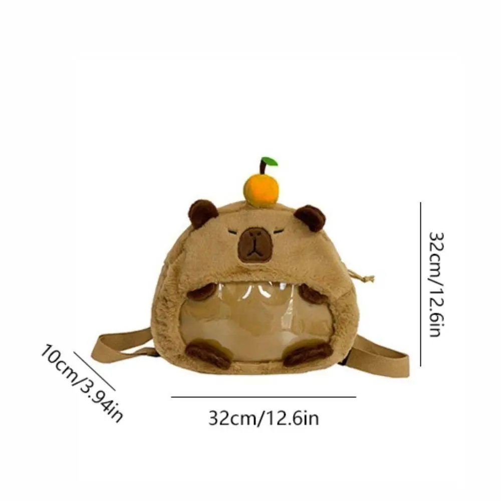 Süße Umhängetasche Capybara Itabag Reißverschlusstasche Geldbörse Transparente Puppentasche Kleinartikel Tasche Abzeichen Aufbewahrungstasche Anime Rucksack Reisen