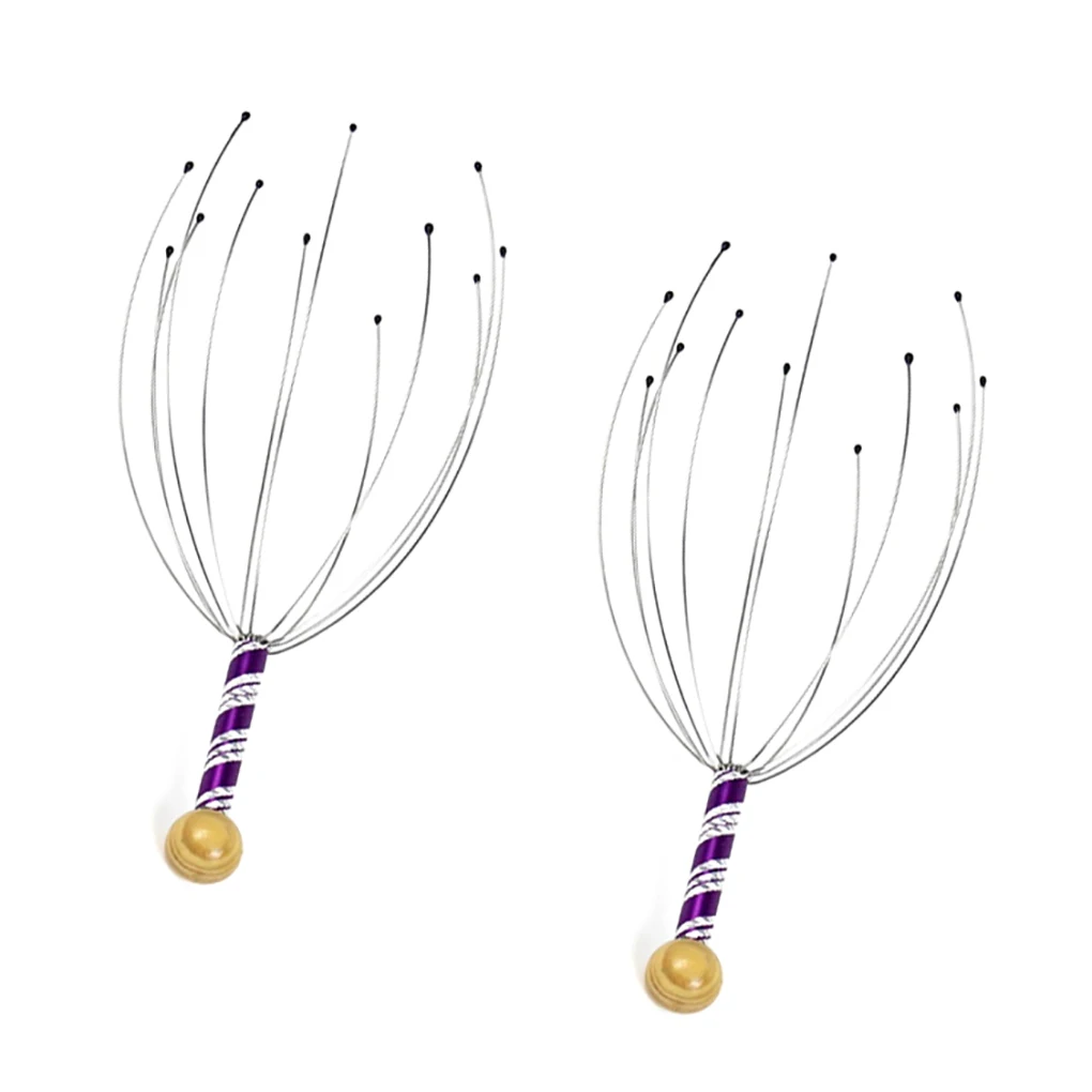 2 Pieces Head Massager Octopus Shape Pain Relief Equipment for Relaxation