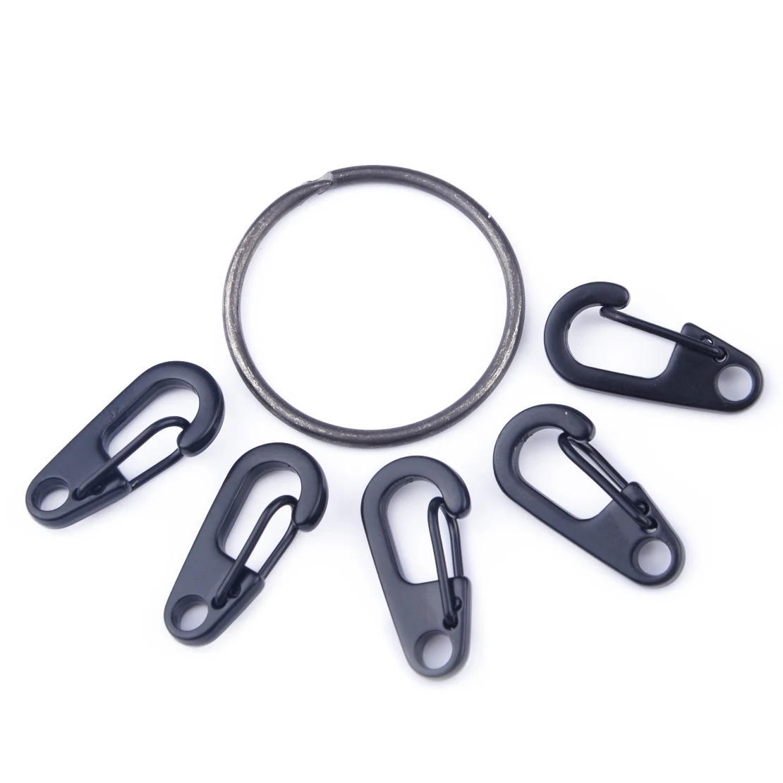 LETAOSK 5pcs Carabiner Mini D-Ring Clip Hook Buckle & 1 ring Key Chain Outdoor Camping