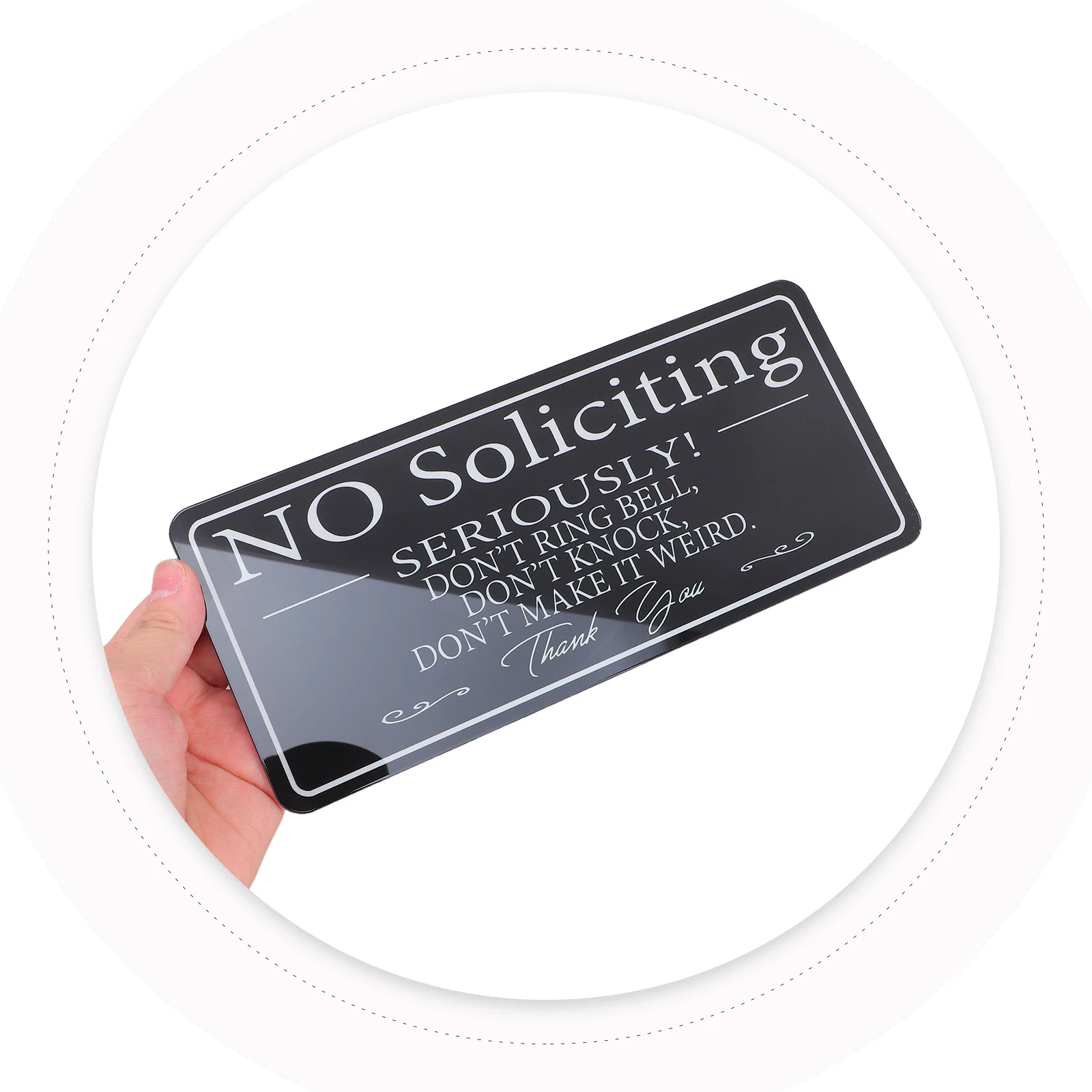 

Minimalist Black No Soliciting Sign Acrylic Self-Adhesive Waterproof Door Sticker for Office Home Door Stickers