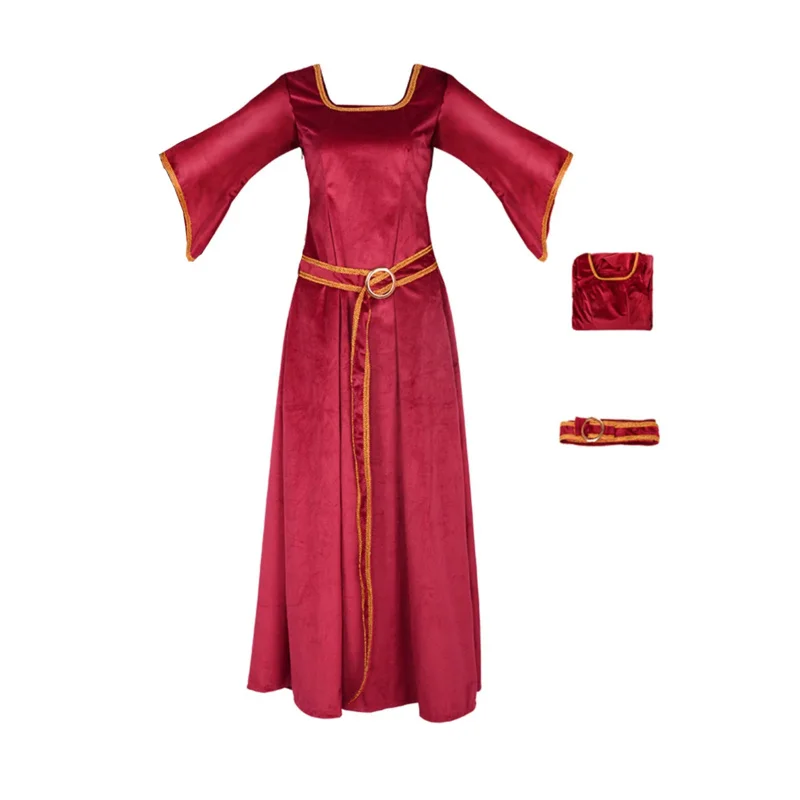 2025 New Movie Mother Gothel Cosplay Costume Dress Outfits Palace Retro Woman Girl Halloween Carnival Suit for Adu abc