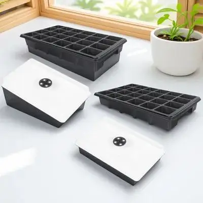 

24 Cell Plastic Germination Box Waterproof Garden Nursery Pot Corrosion Resistant Gardening Tray Planting Container Starter Tray