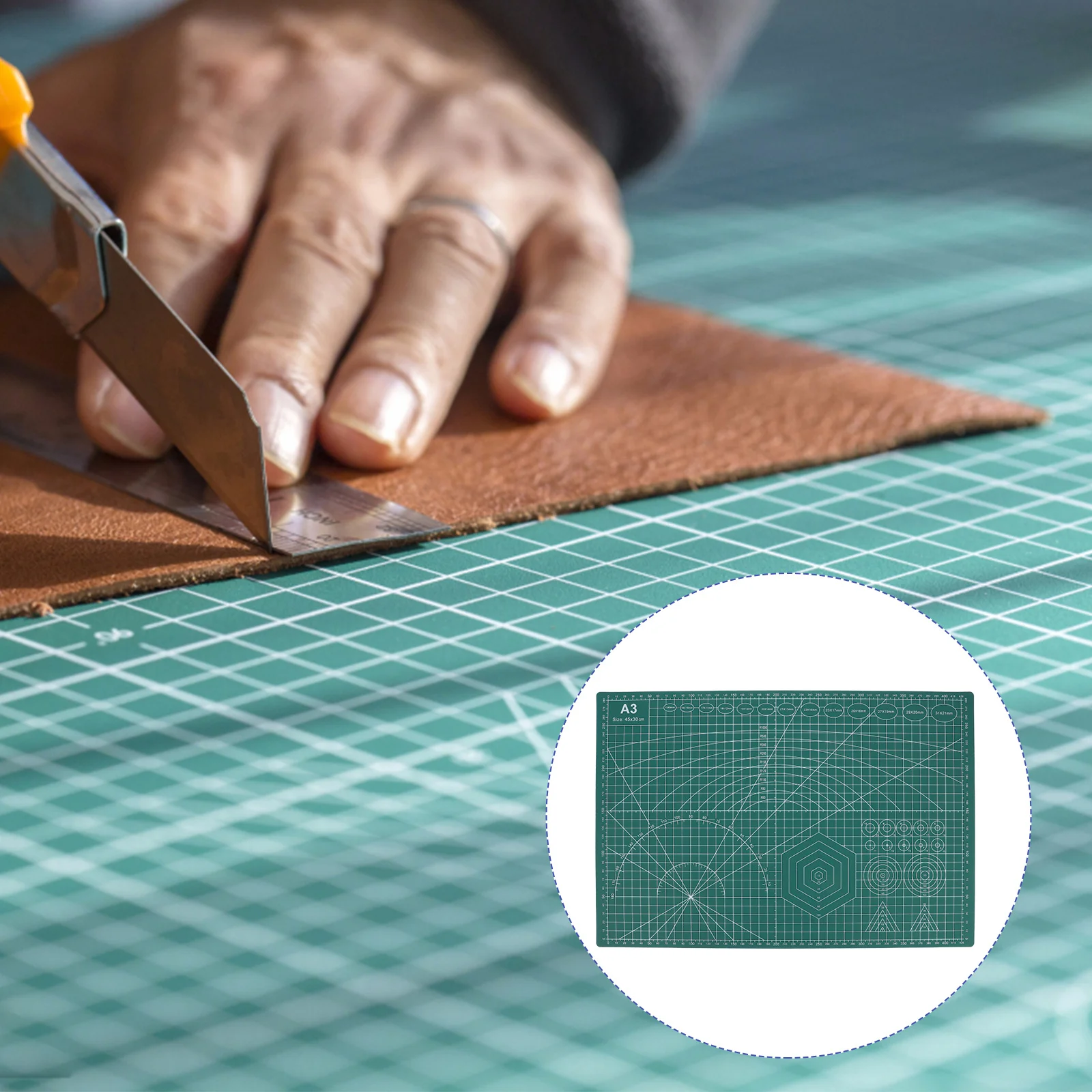 

Professional A3 Double Sided Cutting Mat Non-Slip Self Healing Craft Cutting Board for DIY Art Projects Quilters Students and