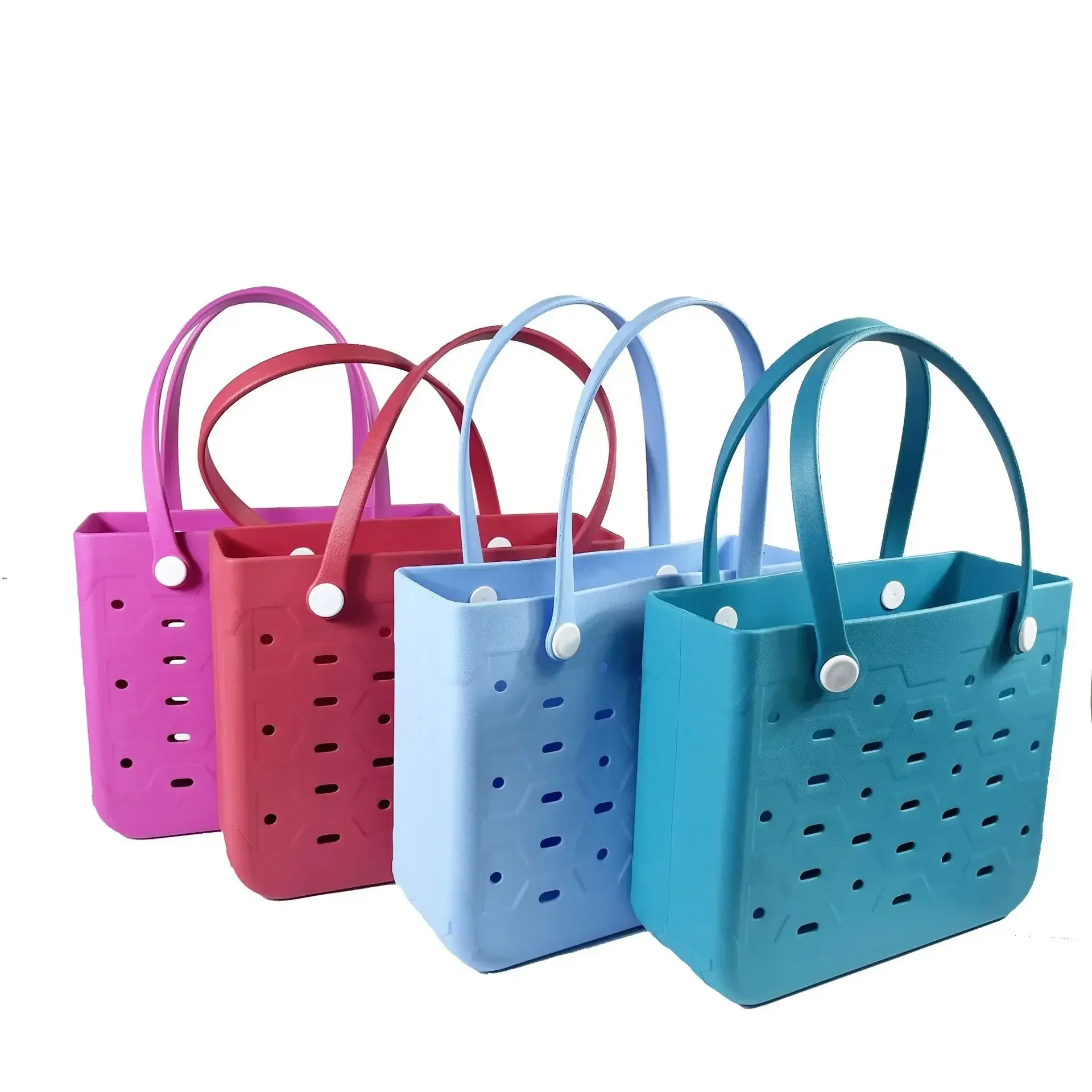 Cross border New Fashion Outdoor EVA Beach Bag Joins Hands to Improve Storage Capacity Square Hole Beach bags for women