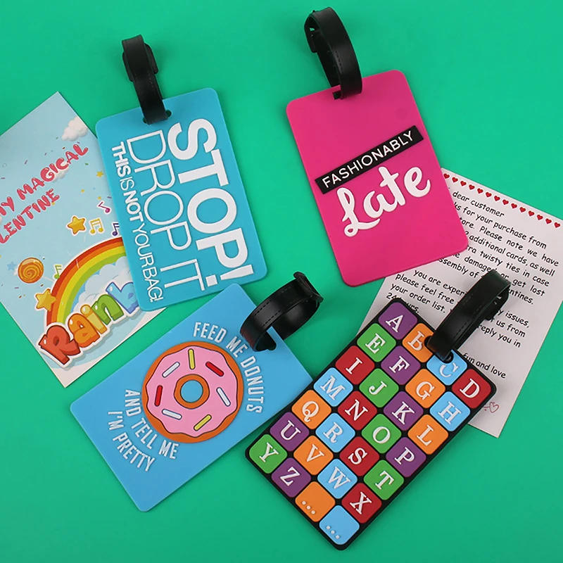 1PC Cute Travel Accessories Luggage Tags Suitcase Cartoon Style Silicon Portable Travel Label