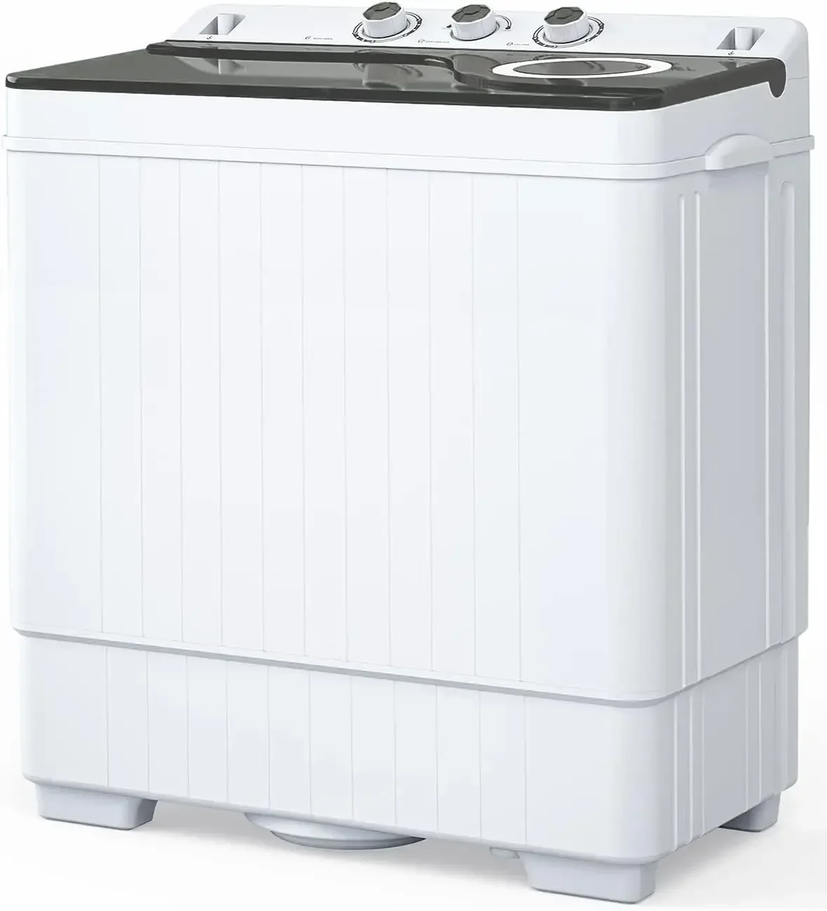 26 Pfund tragbare Waschmaschine und Trockner, Twin Tub tragbare Waschtrockner-Kombination mit Ablaufpumpe, halbautomatische 18 Pfund Waschmaschine Mini