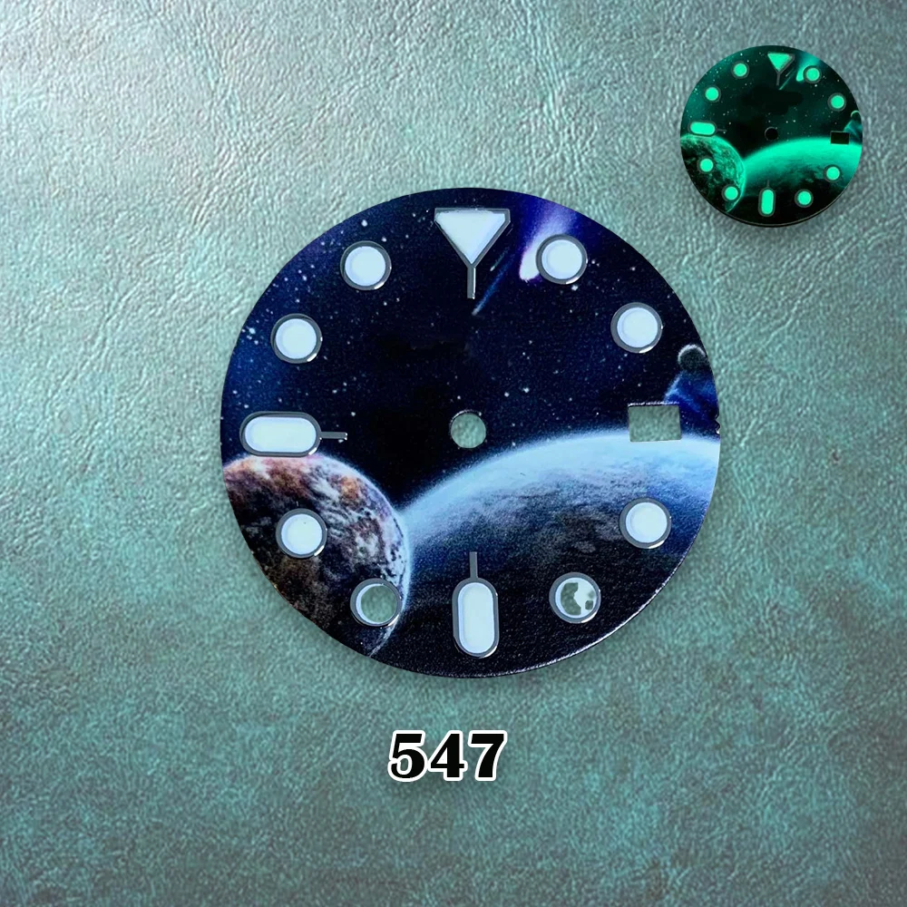 28.5mm S Logo New Starry Sky Dial NH35 Dial Fit NH36/4R Movement High Quality Watch Modification Accessories