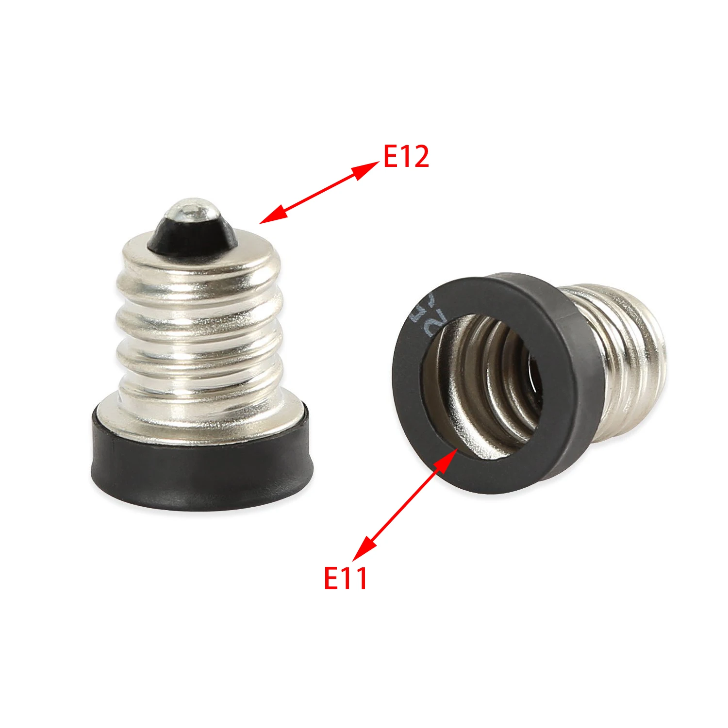 8pcs E12 to E11 Adapter E-Simpo PBT Copper E12 Mini Chandelier Lamp Base to Mini E11 Bulb Lamp Holder Converter