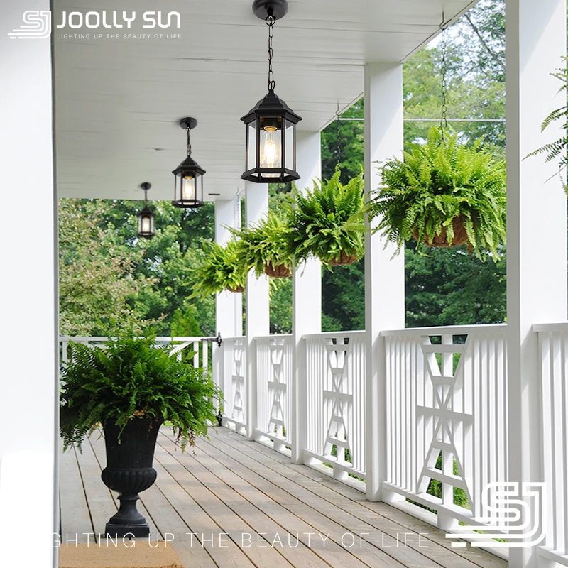 Joollysun Vintage Pendant Light Waterproof IP33 Hanging Lights For Balcony Retro Pendants Home LED Ceiling Lamp Fixture E27 Bulb