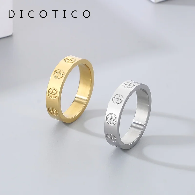 Trendy Couple Stainless Steel Rings For Women Men Simple Fashion Morden Gold Silver Color Lovers Wedding Party Jewelry Gifts