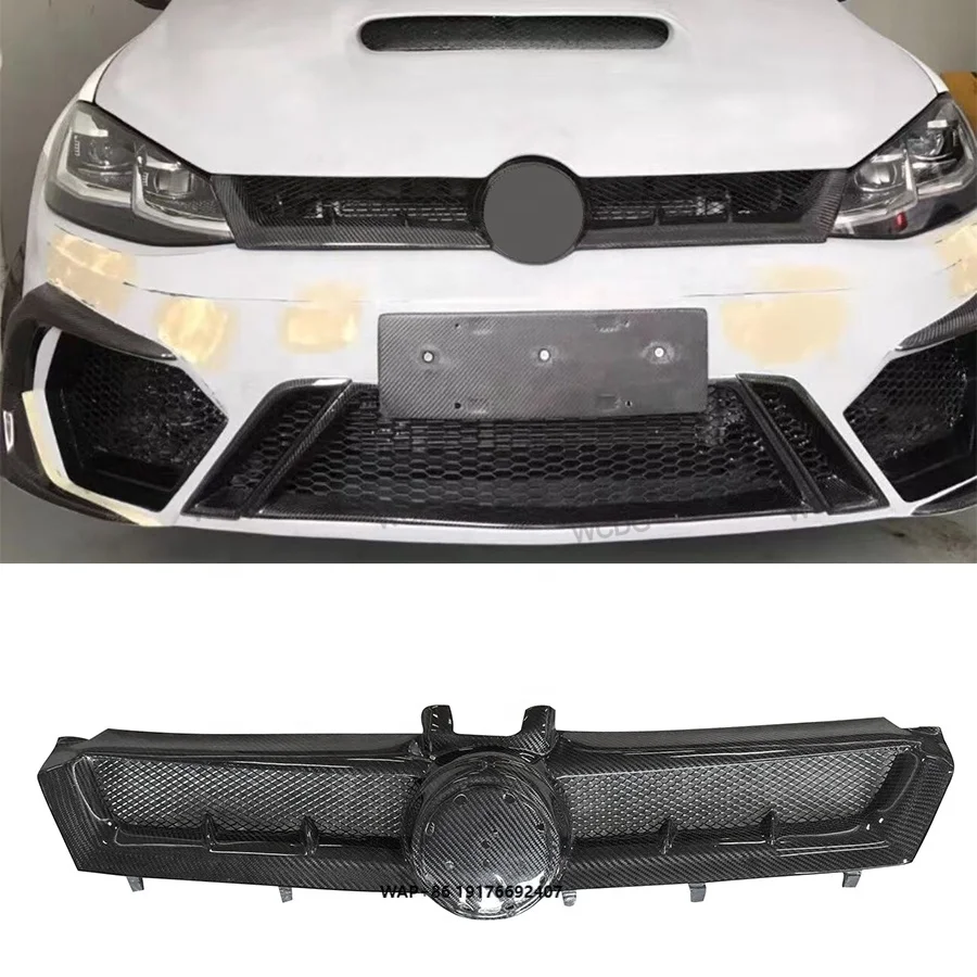 

Carbon Fiber Front Grille forVolkswagen Golf MK 7 7.5 GTI R Line 2014-2016 Front Bumper Central Grille Cover Exterior Parts
