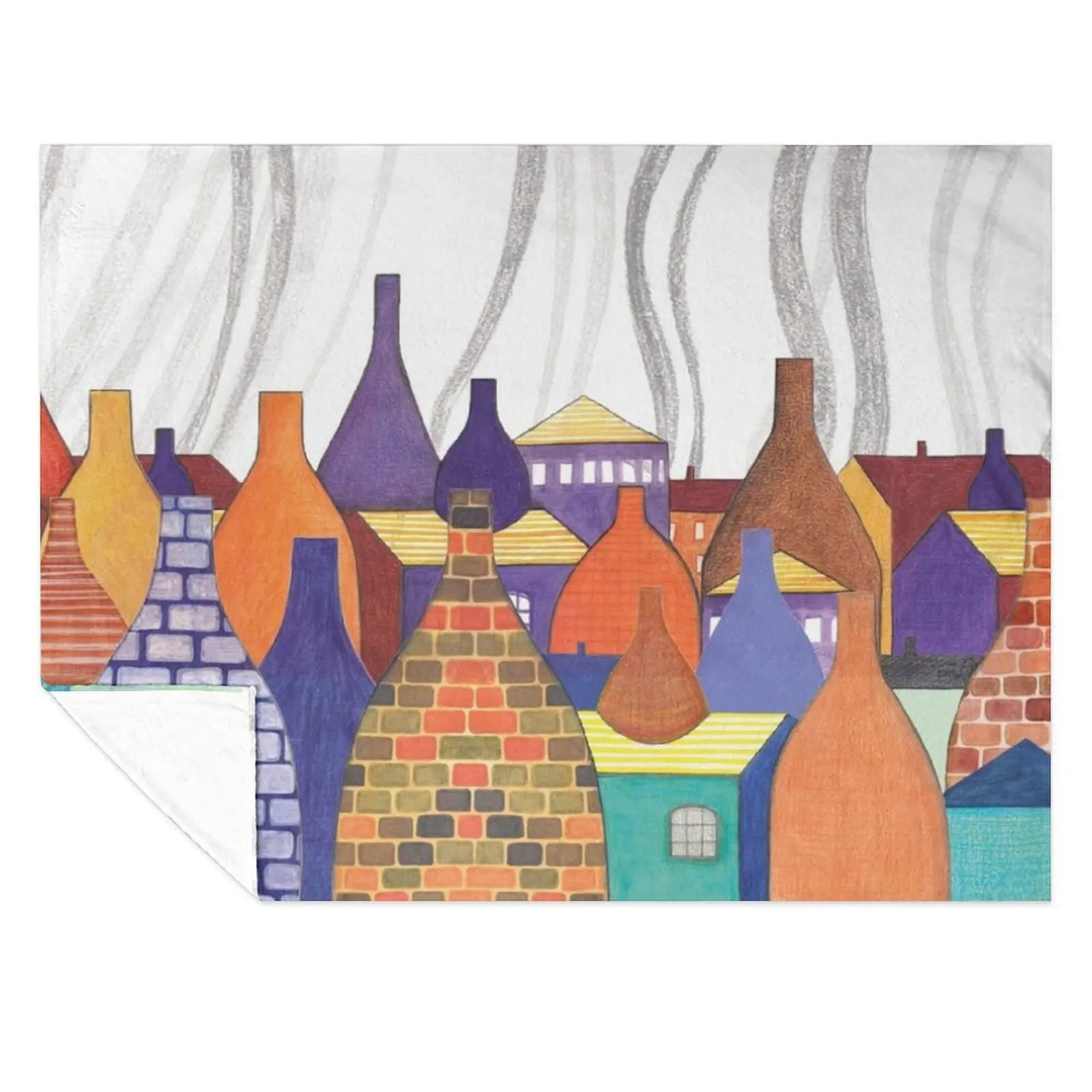 

STOKE ON TRENT: SMOKE KILNS Throw Blanket Comforter Shaggy Custom Blankets