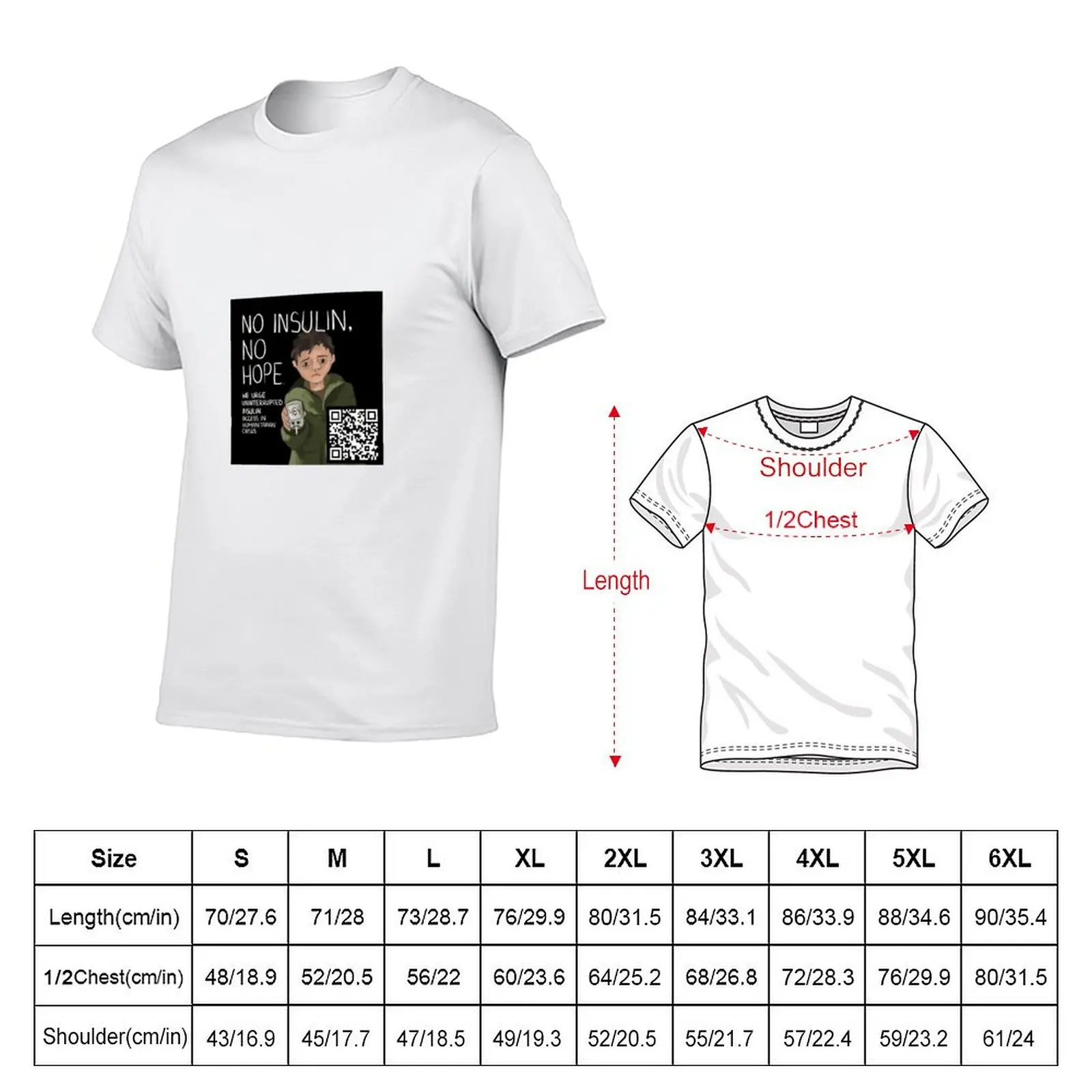 No Insulin, No Hope (QR Code) (insulinconsensus) T-Shirt UV Sun Protection Tee Shirt view 2