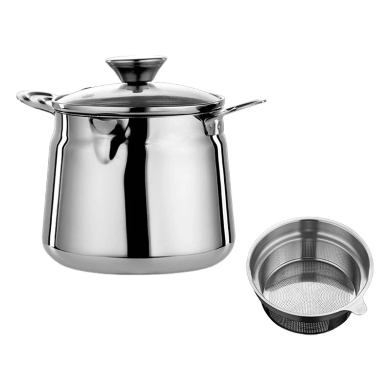 Practical Oil Storage Can With Fine Mesh Strainer Functional 316 Stainless Steel Oil Management Vessel for Cooking