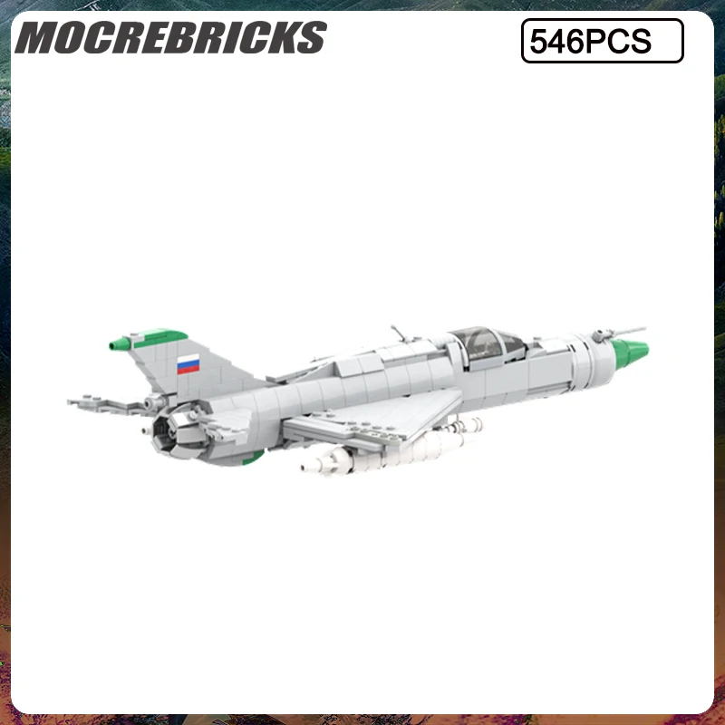 WW II Military Series Mig 21 Armed Aircraft MOCAssembling Building Blocks Suit Brick Model Children's Toys Christmas Gifts