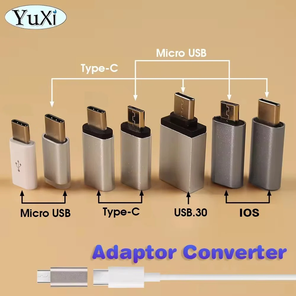 1 Piece Type-C Adapter Micro USB 3.0 Converter Phone Charging Data Transfer Adaptor For Samsung Xiaomi Huawei