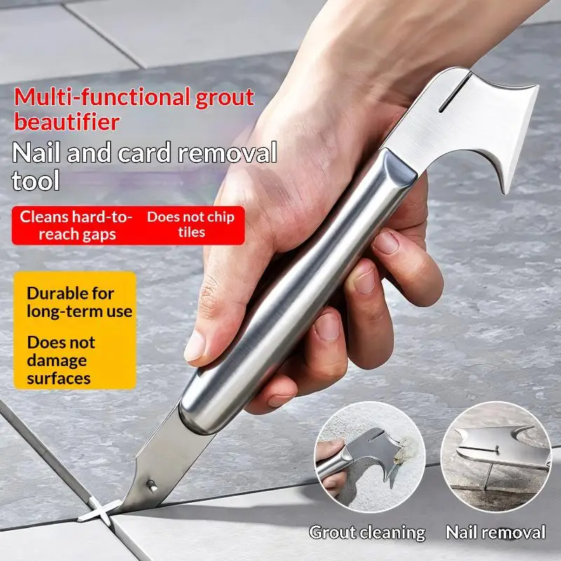 Professional Tile Gap Repair Hook Knife Stainless Steel Ceramic Tile Gap Cleaner Scraper Floor Nail Pullers Motorcycle Hand Too