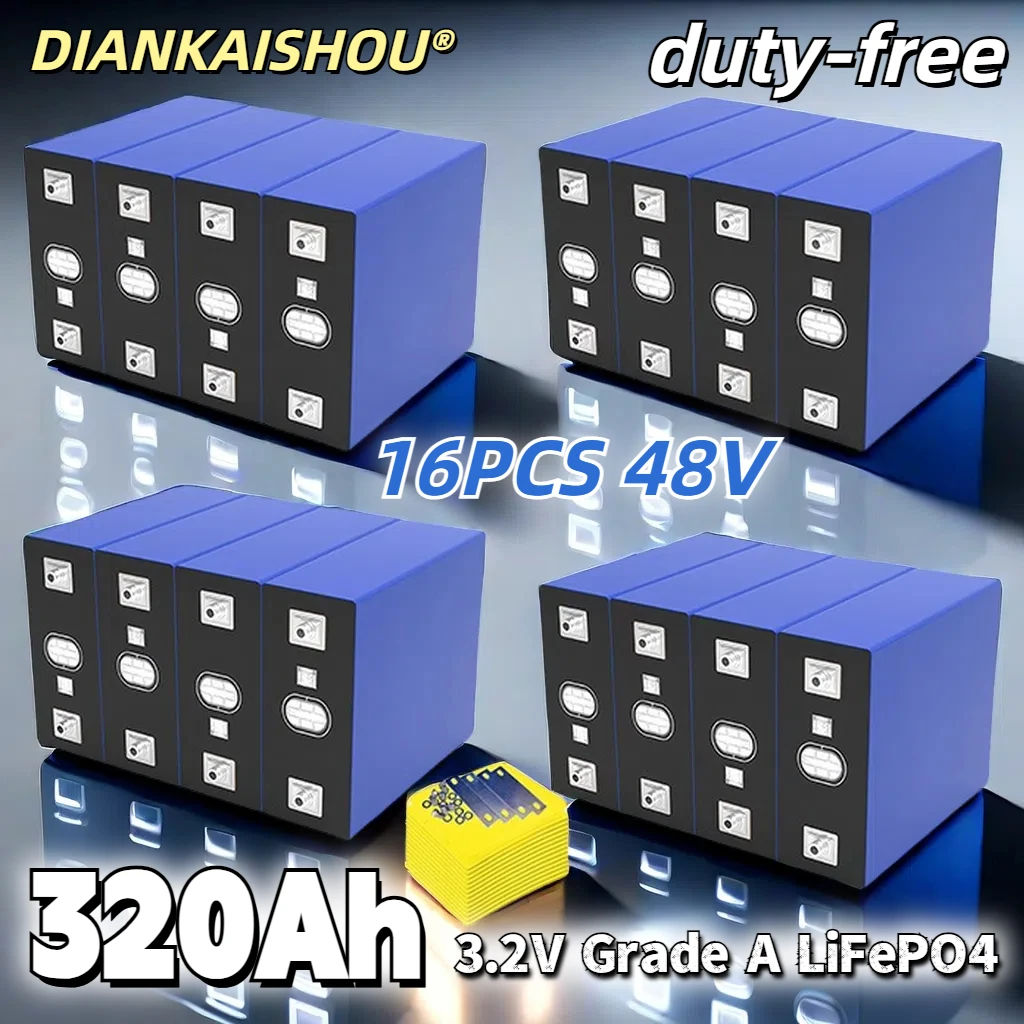 

16pcs 3.2V 320Ah 280Ah 310AH 105Ah 150Ah LiFePO4 battery 3C Lithium iron phosphate battery for 4S 48V Golf Cart Yacht RV solar