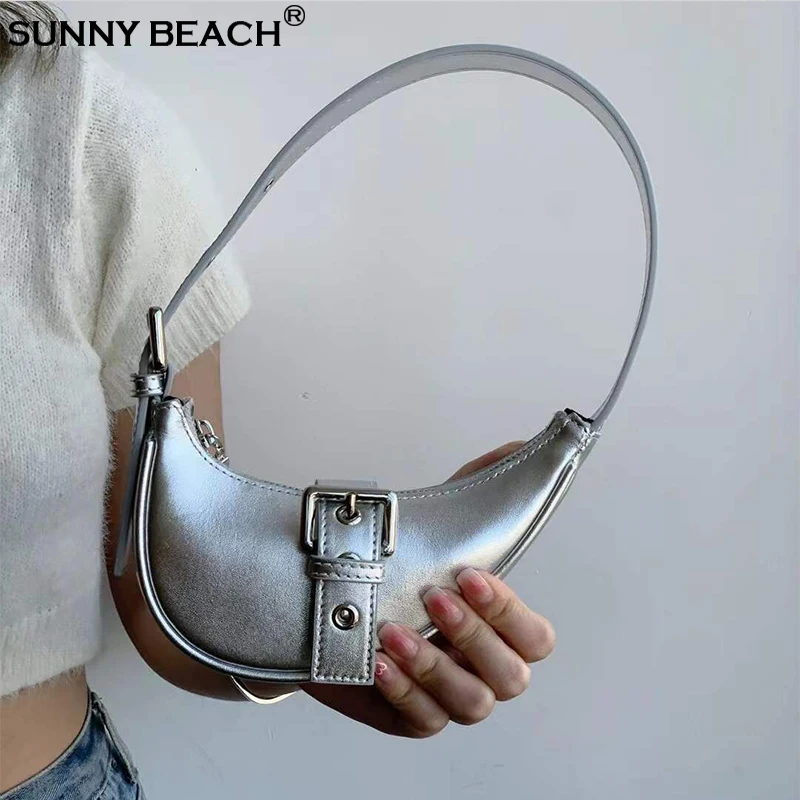 

Fashion Handbag Female Shoulder Bag Saddle Luxury Totes Women Bag Buckle Silver Party Designer Purses