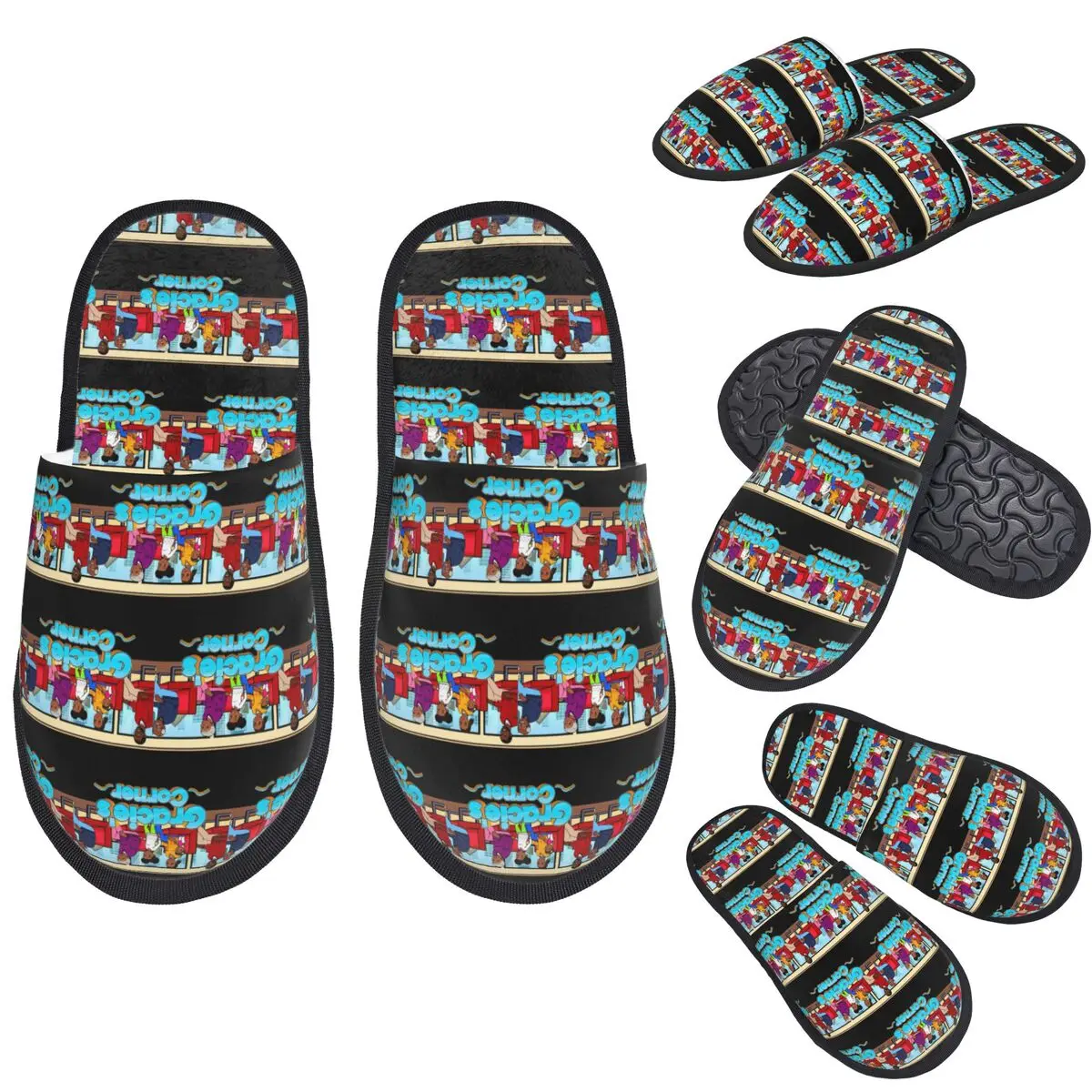 

Custom Gracies Family Corner Cute Phonic's Song Slippers Memory Foam Warm Soft Women House Slipper Indoor Fluffy Shoes