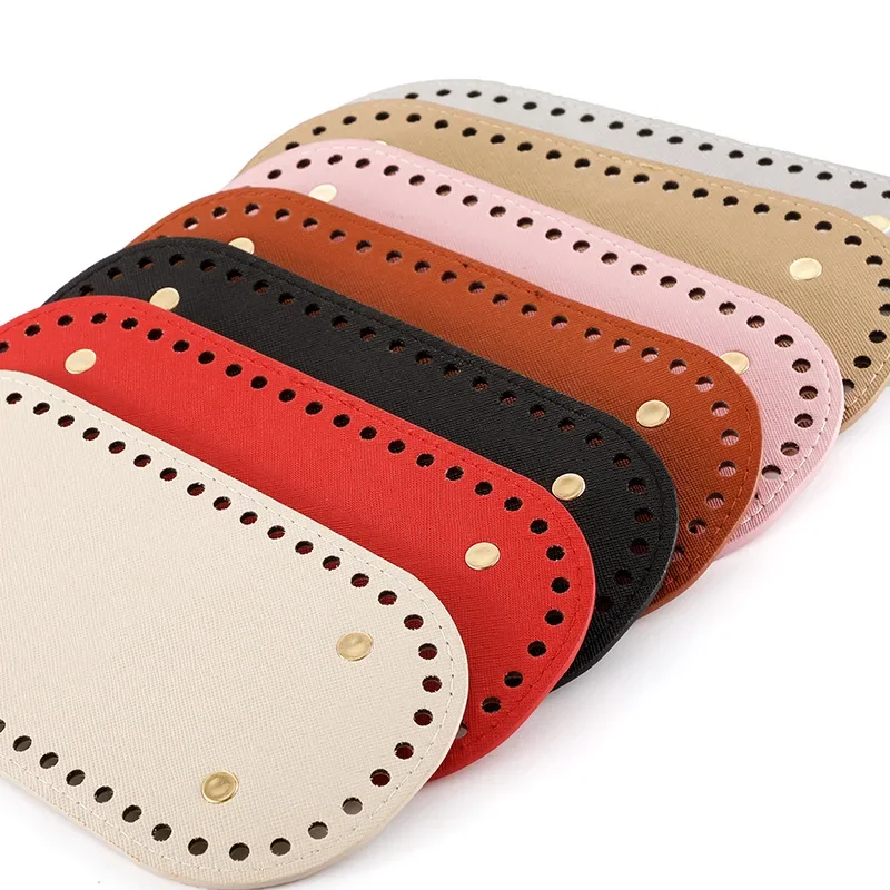 1PC High Qualtiy Round Leather Bottom With Holes Rivet For Knitting Bag Handbag DIY Women Shoulder Crossbody Bags Accessories