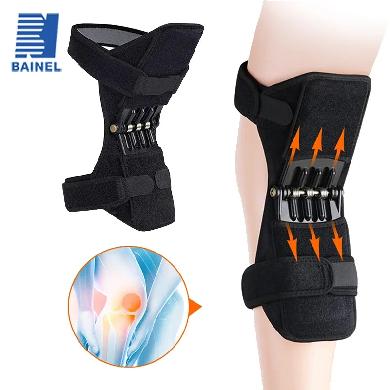 Knee Protection Booster Power Adjustable Knee Pad Support Brace Lift Joint Powerful Rebound Spring Force for Gym Running Walking