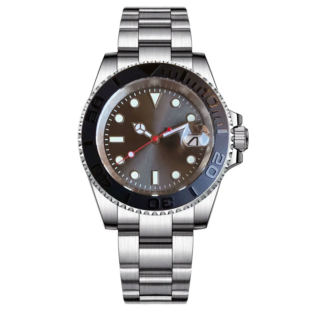 Tandorio nh35 automatische uhr für männer taucher mechanische herren uhren grauer saphir 20bar wasserdicht 316l glide lock armband 40mm 10