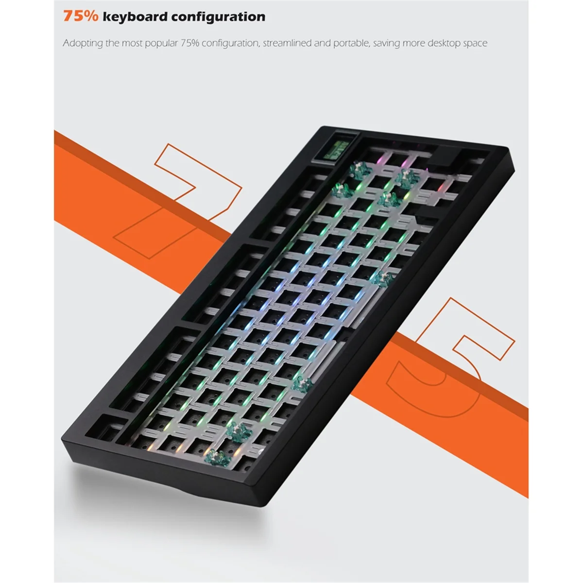 Negro caliente popular del intercambio de Bluetooth 2.4G del equipo del teclado mecánico de encargo GMK81 negro