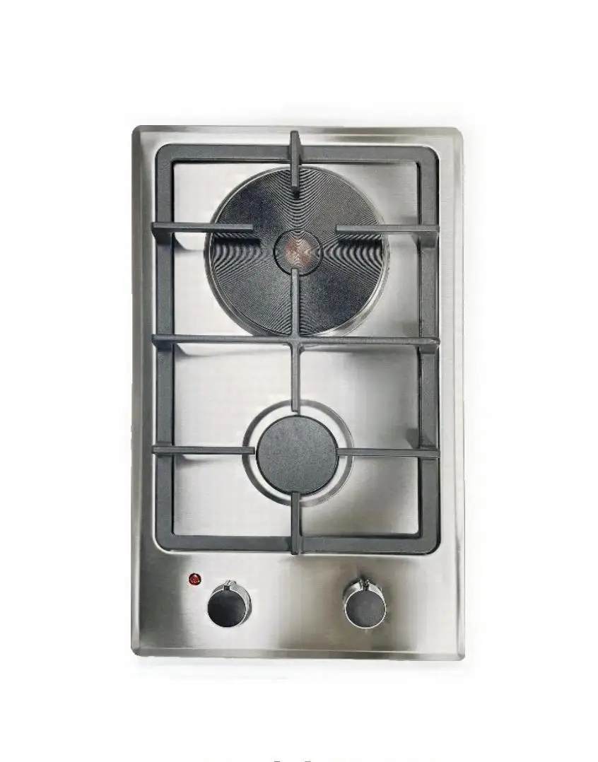 Dual-Use 2-Burner Gas Stove with Built-In Countertop Stainless Steel  Electric and Gas Compatible for Outdoor RV Household