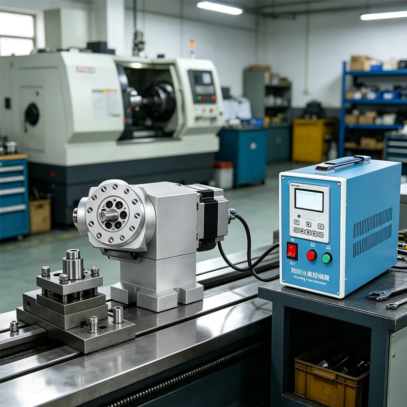 Harmonic 4th 5th Axis Rotary Indexing Head With Control Box, 50:1 Reduction Ratio Rotary Axis for CNC Milling Engraving Machine