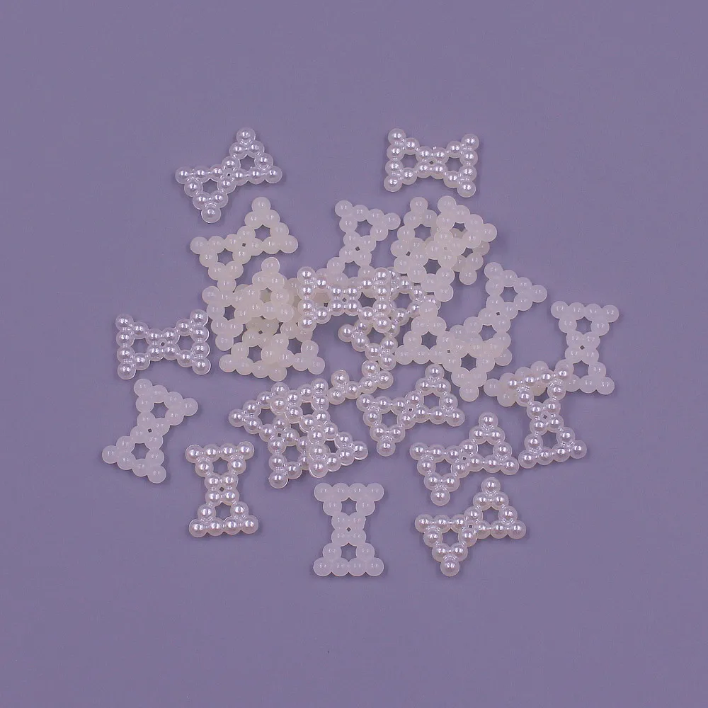 Bulk wholesale 1000pcs bowknot Shape ABS Imitation Pearls Flatback Beads DIY Art Scrapbooking Jewelry garment Making