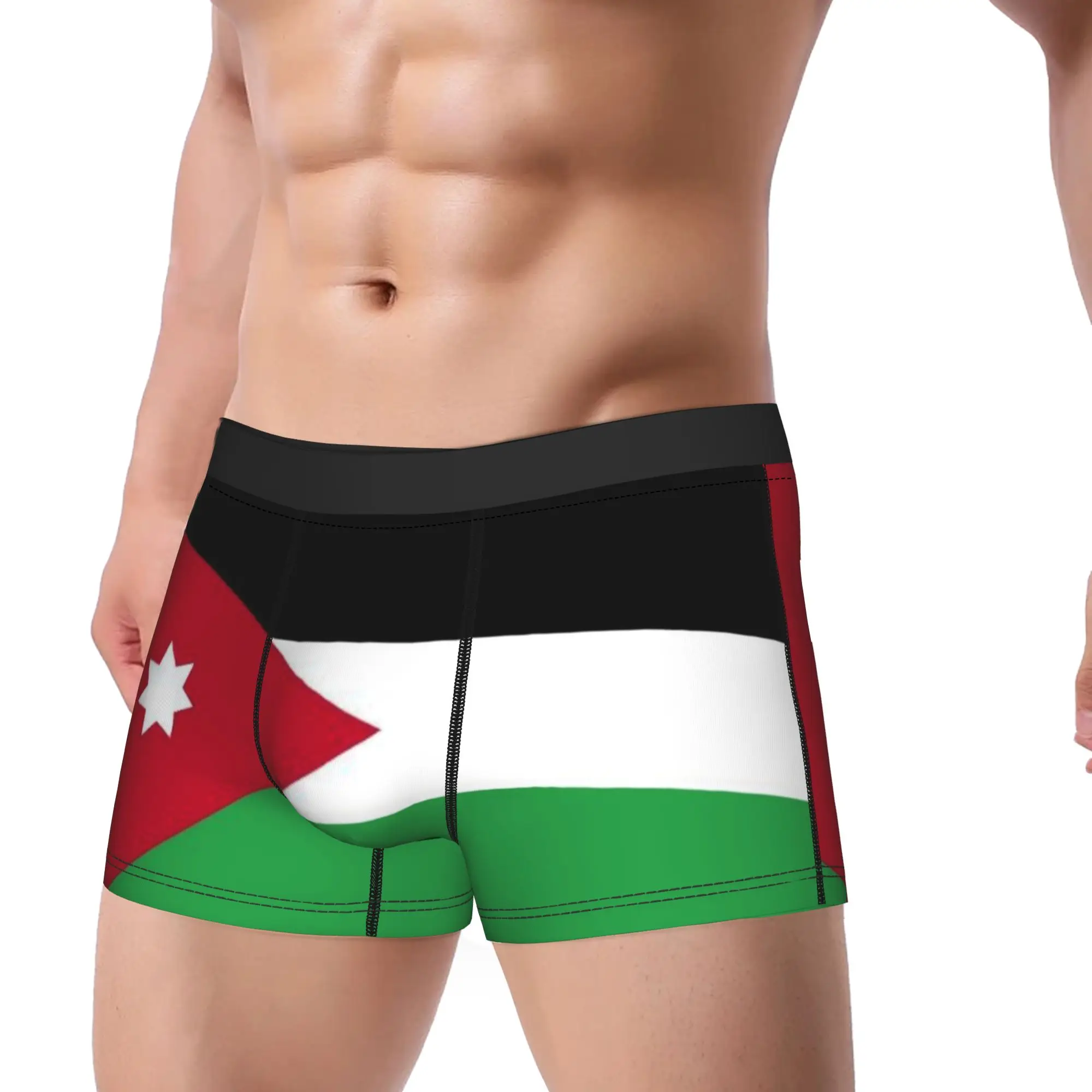 Jordan Flag Jordanian Patriotic Amman Middle Eastern Arabic Culture Boxers Novelty Underwear  Boxer Briefs Gag Gift For Man