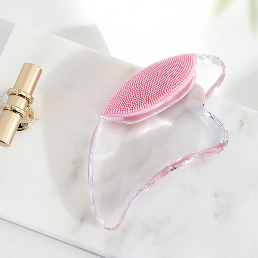 Transparent Resin Crystal Scraping Board Smooth Edges with LED Light Facial Massage Scraper Comfortable Wrinkle Removal
