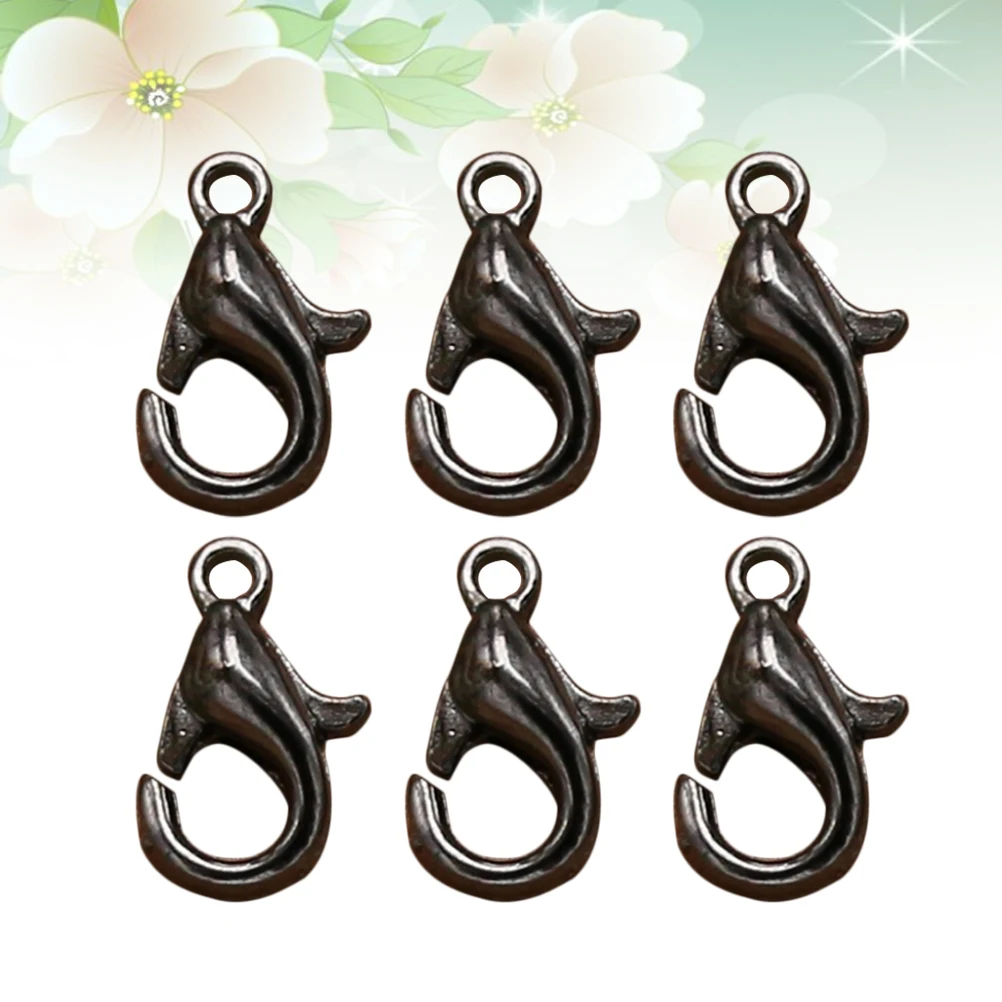 

100 шт., подвески с застежкой-лобстером из цинкового сплава, аксессуары для изготовления ювелирных изделий своими руками для ожерелья, браслета (черный FA089)