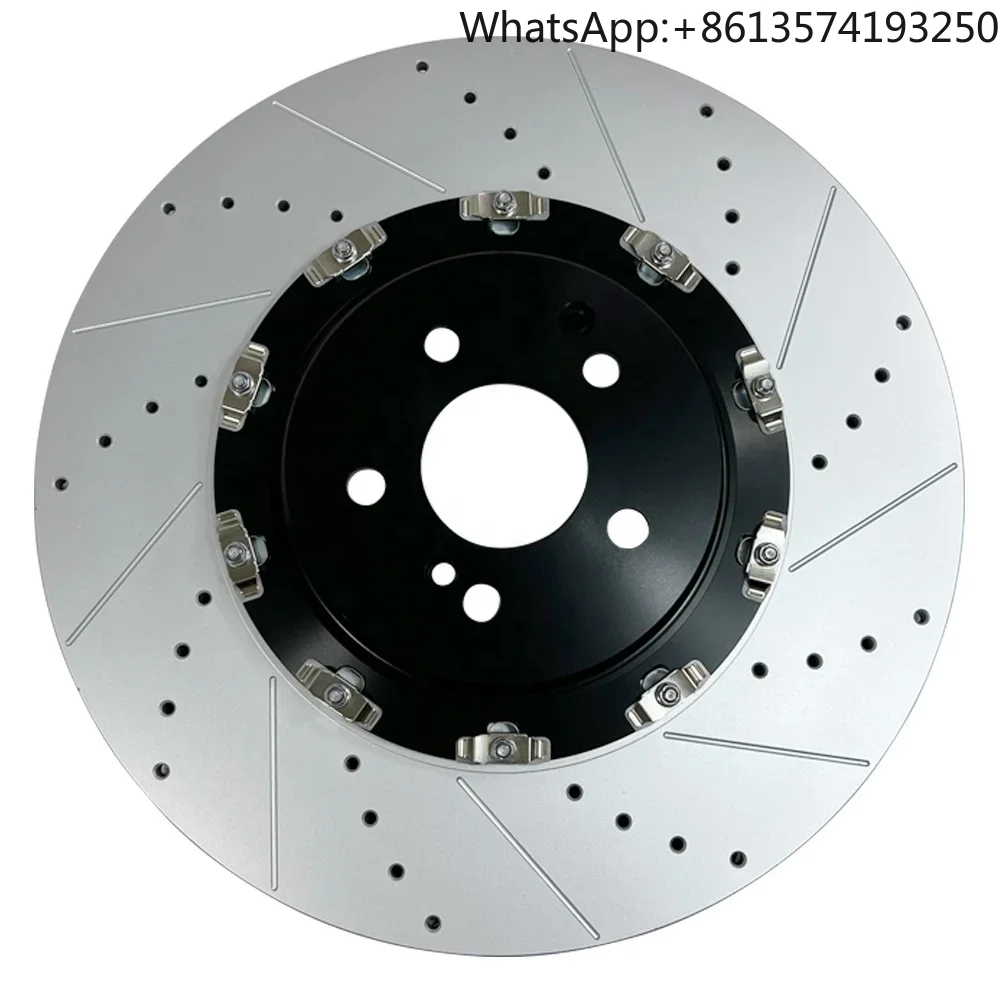 

For Front 390*36mm High-Carbon Coated Perforated Vented Two-Piece Floating Brake Rotor 2314210612 2314211812 for Mercedes C63 AM