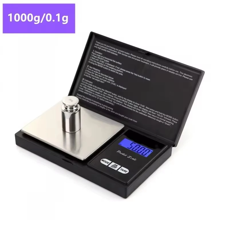 1000g tragbare elektronische Waage 0,1g/200g 0,01g/500g 0,01g Schmuck Gold Gramm Gewichtsbalance Küche elektronische Waage