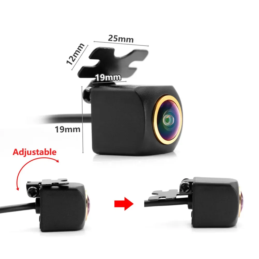 QMKJ Universal AHD 720P/1080P Fisheye Adjustable Car Front Reverse Backup Camera 180 Degree Wide-Angle for Car Audio System