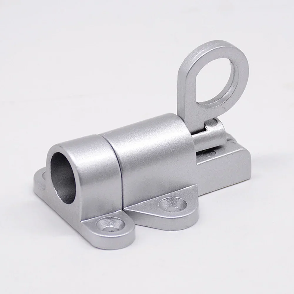 High Quality Aluminum Alloy Gate Security Pull Ring Spring Bounce Door Bolt Latch Lock  Sliding Lock Hardware Home Renovation