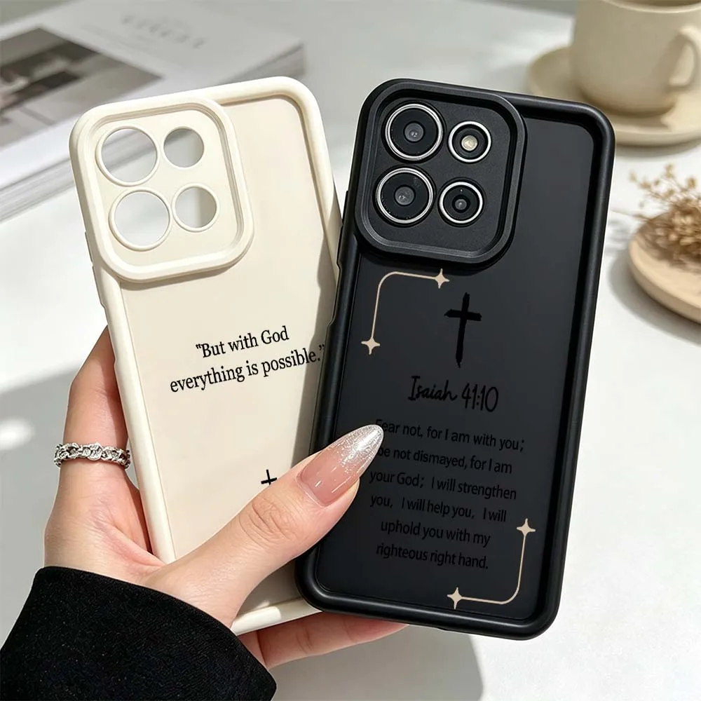 Simple Sacred Cross Pattern For Motorola Moto G86 G85 G56 G35 G34 G32 G24 G06 G05 G04 Edge 70 60 50 Fusion Phone Case Cover