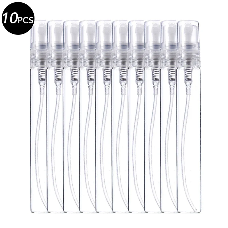 5/10Pcs 3ml 5ml 10ml Clear Mini Perfume Glass Bottle Empty Cosmetics Bottle Sample Test Tube Thin Glass Vials