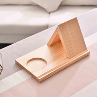 Portable Triangle Bookshelf Wooden Book Holder Cup Mat Phone Stand Multipurpose Shelf Tabletop Rack Book Rest Shelf for Books