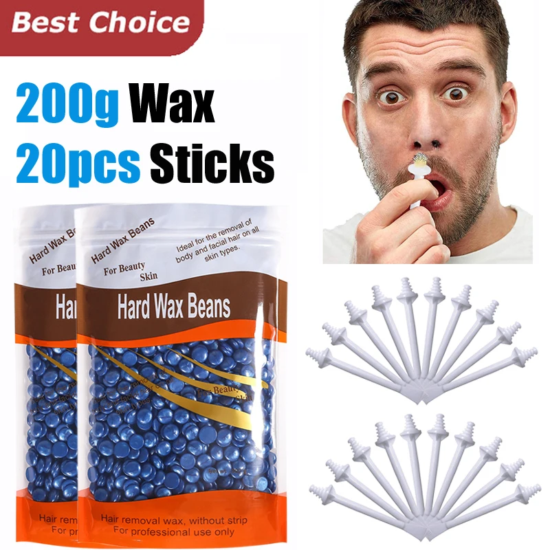 

Portable Nose Wax Kit Painless Paper-Free Nose Hair Removal Cleaning Waxing Beans Depilation Kit Nose Clipper