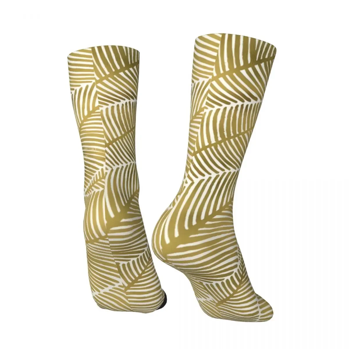 Crazy compression Tropical Gold Sock for Men Harajuku Seamless Pattern Crew Sock Novelty