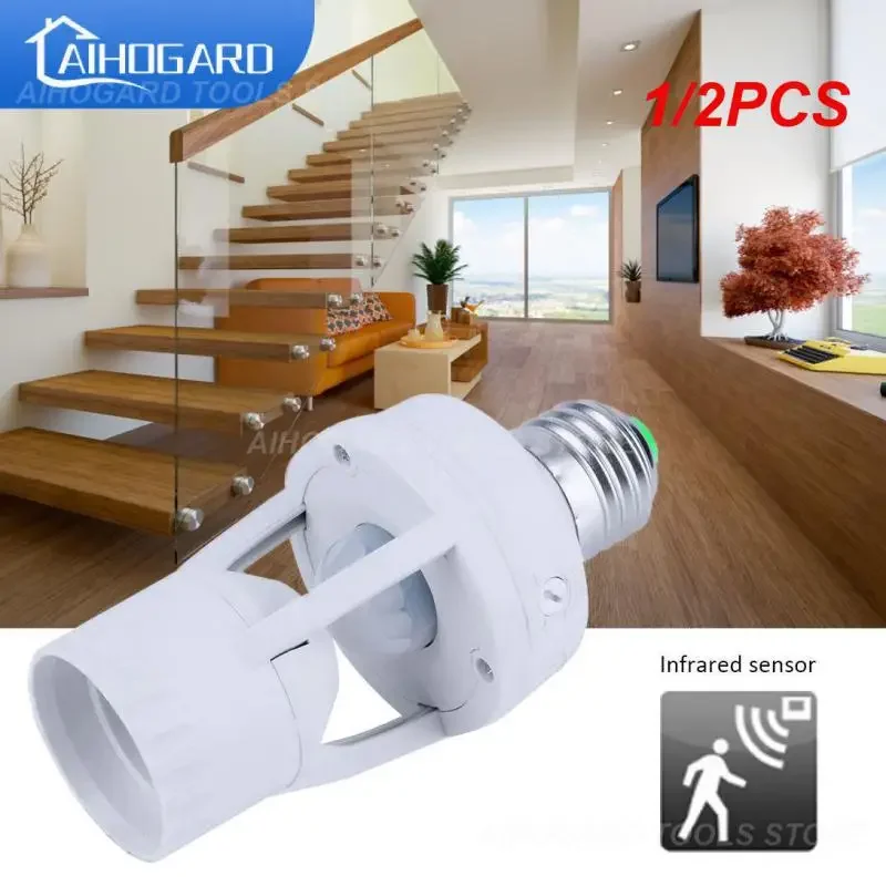 1/2PCS Socket E27 Converter With PIR Motion Sensor Smart Home High Sensitivity Smart Switch E27 Lamp Holder Base For Led Lamp