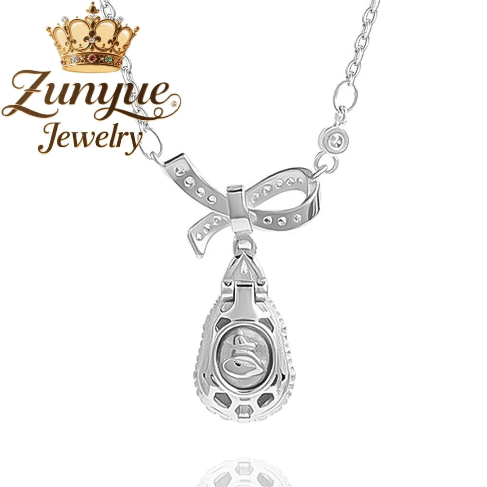 High-End Natural A-Grade Jade Green Gourd Pendant S925 Silver Inlaid Ice-Type Jade Women's Fashionable Pendant Set Chain