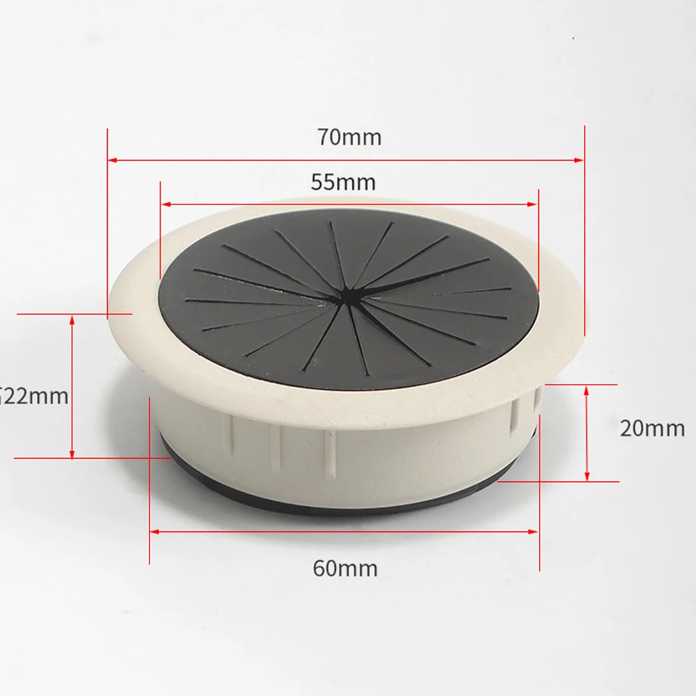 Desktop Cable Box Cord Grommet Wire Hole Cover Line Outlet Port Threading Box Cover Office Computer Table Organizer