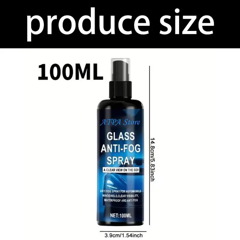 U13C Premium Long Lasting Anti Fog Sprayed For Car Windshield And Helmets 100ml