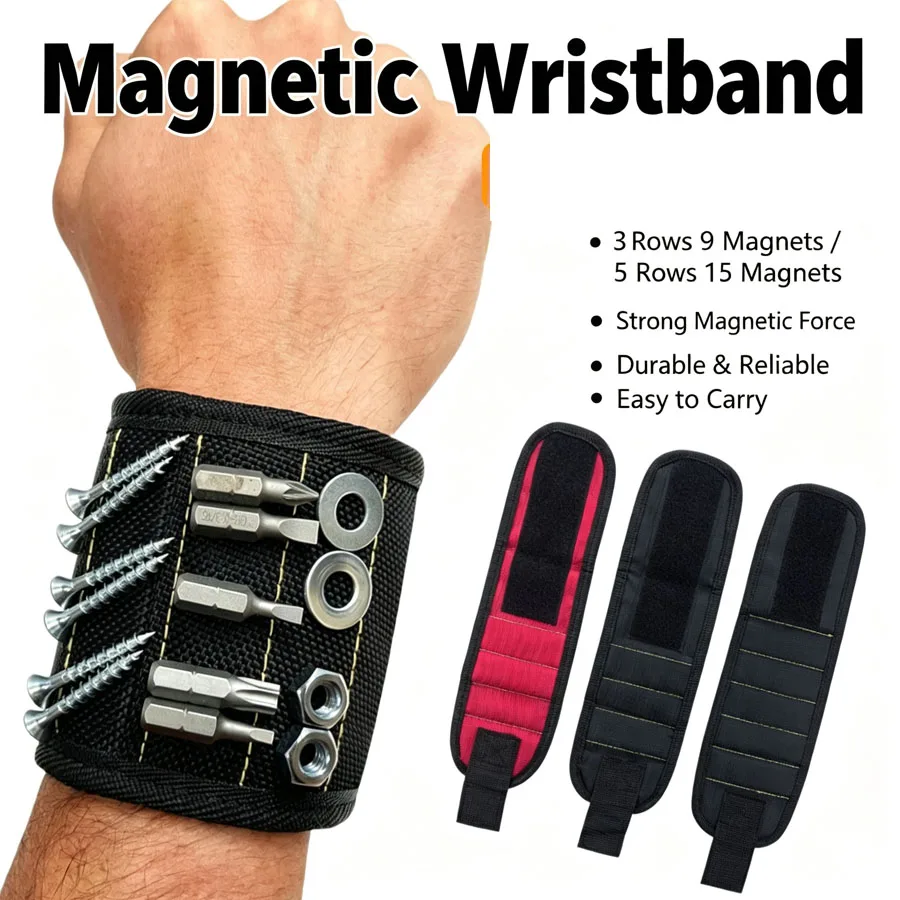 1PCS Magnetic Wristband for Holding Screws,Nails,Drilling Bits,Wrist Tool Holder Belts with Strong Magnets,Cool Gadgets for Men